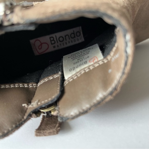 Blondo Waterproof Taupe Suede Double Zip Ankle Boots Size 7.5 - Picture 13 of 14